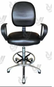 PU Leather ESD Cleanroom Chairs With Plastic Armrest