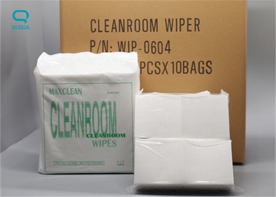 Continuous Polyester Long Fiber Double Sided Braided Dust Free Cloth White